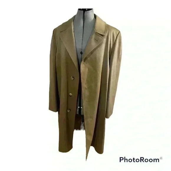 Vintage Mens Sz 40 LONDON FOG Trench Coat Tan with Zip Out Winter Liner Long - Picture 1 of 11